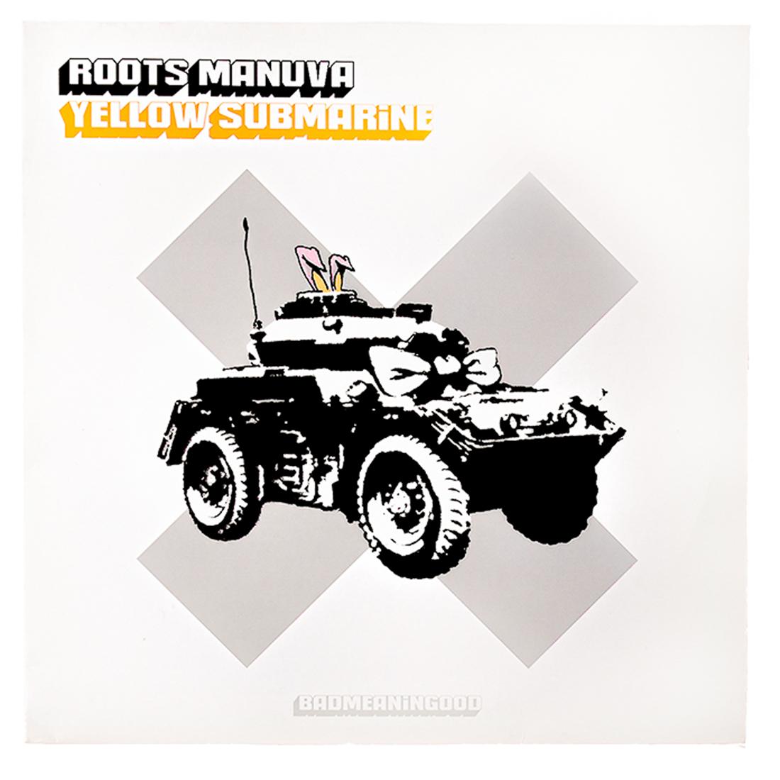 Portada fácilmente reconocible diseñada por Banksy para Roots Manuva.
Publicado en 2001.
Ejemplo temprano del arte de Banksy.
Edición limitada de 5000 ejemplares.
Esta imagen también fue pintada por Banksy sobre lienzo.
Impresión en colores en el