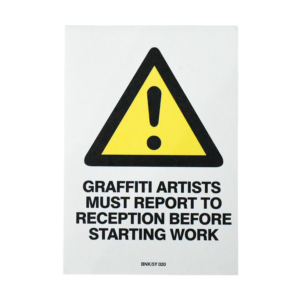 BANKSY Graffiti Artists Must Report To Reception BNK/5Y 020 Sticker (Framed) 1