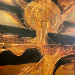 Acid Etched Oxidized Brass Wall Art by Bernard Rohne for Metallic Design Studio