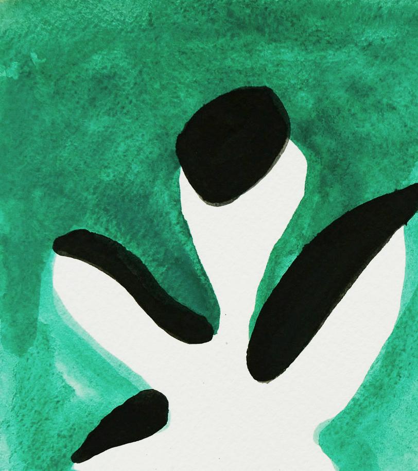 Voila (Forest 2) - contemporary abstract floral minimalist painting, green For Sale 2