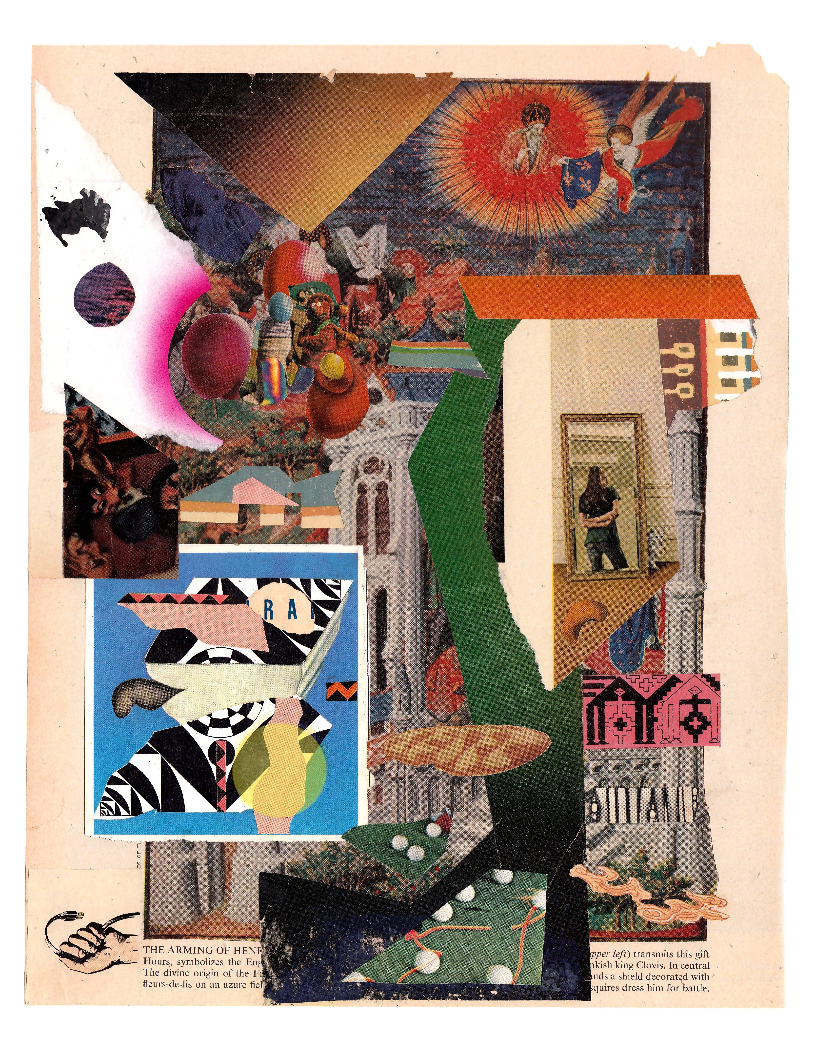 End Of The Line For Kahluafish - contemporary collage, found images, colourful - Mixed Media Art by Andrew Zukerman