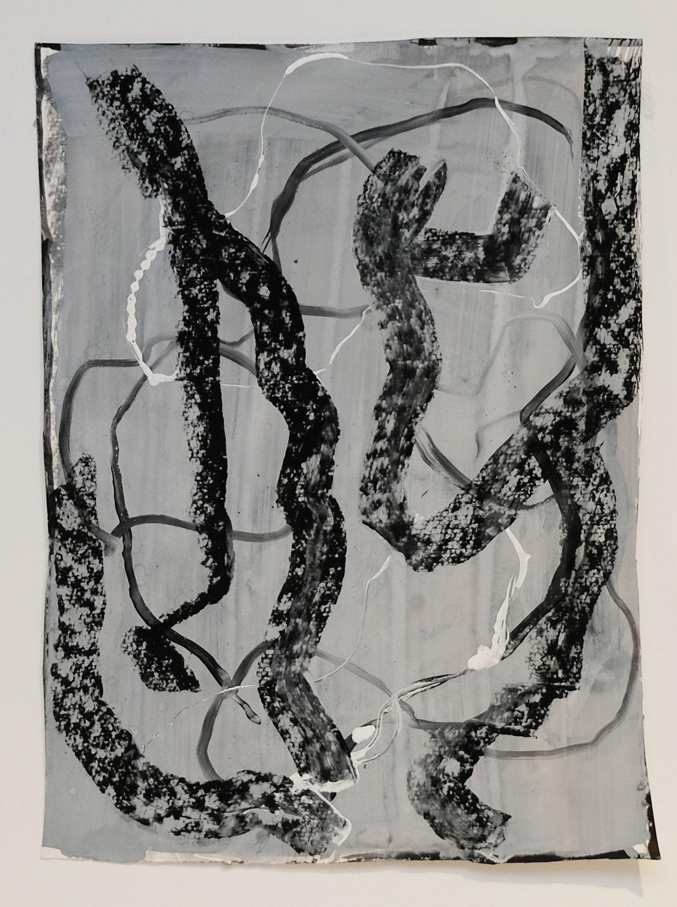 James O. Clark Abstract Gestural Drawing Chalk and Charcoal Drawing