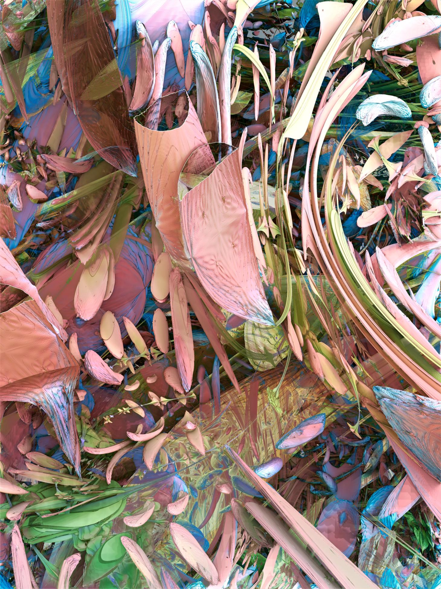 Teri Brudnak Abstract Drawing – Wind im Garten