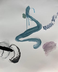 Blue RV Black. - Original Contemporary Abstract Drawing