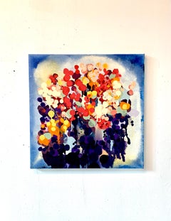 Bouquet II, peinture à l'huile abstraite sur toile