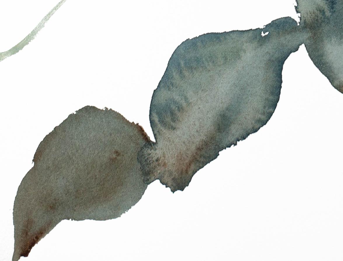Branch Study No. 21, Original minimalistisches botanisches Aquarellgemälde, 2020
16