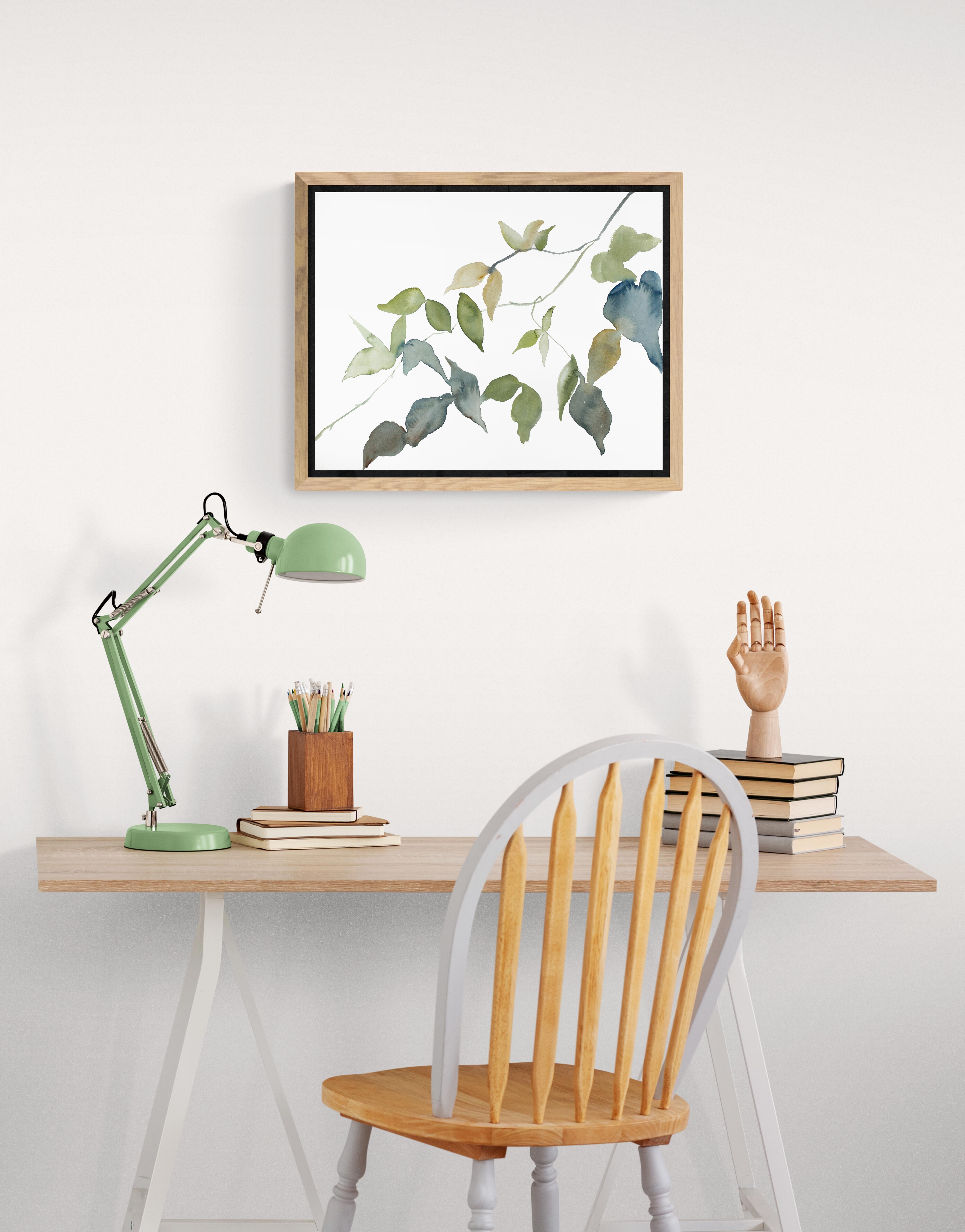 Branch Study No. 21, Original Minimalistisches Botanisches Aquarell auf Papier im Angebot 2