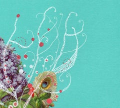 Sea Spine, opera astratta nautica contemporanea originale a tecnica mista su carta