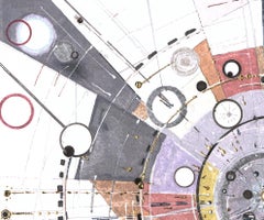 Autostrada dell'informazione, disegno originale di espressionismo astratto contemporaneo