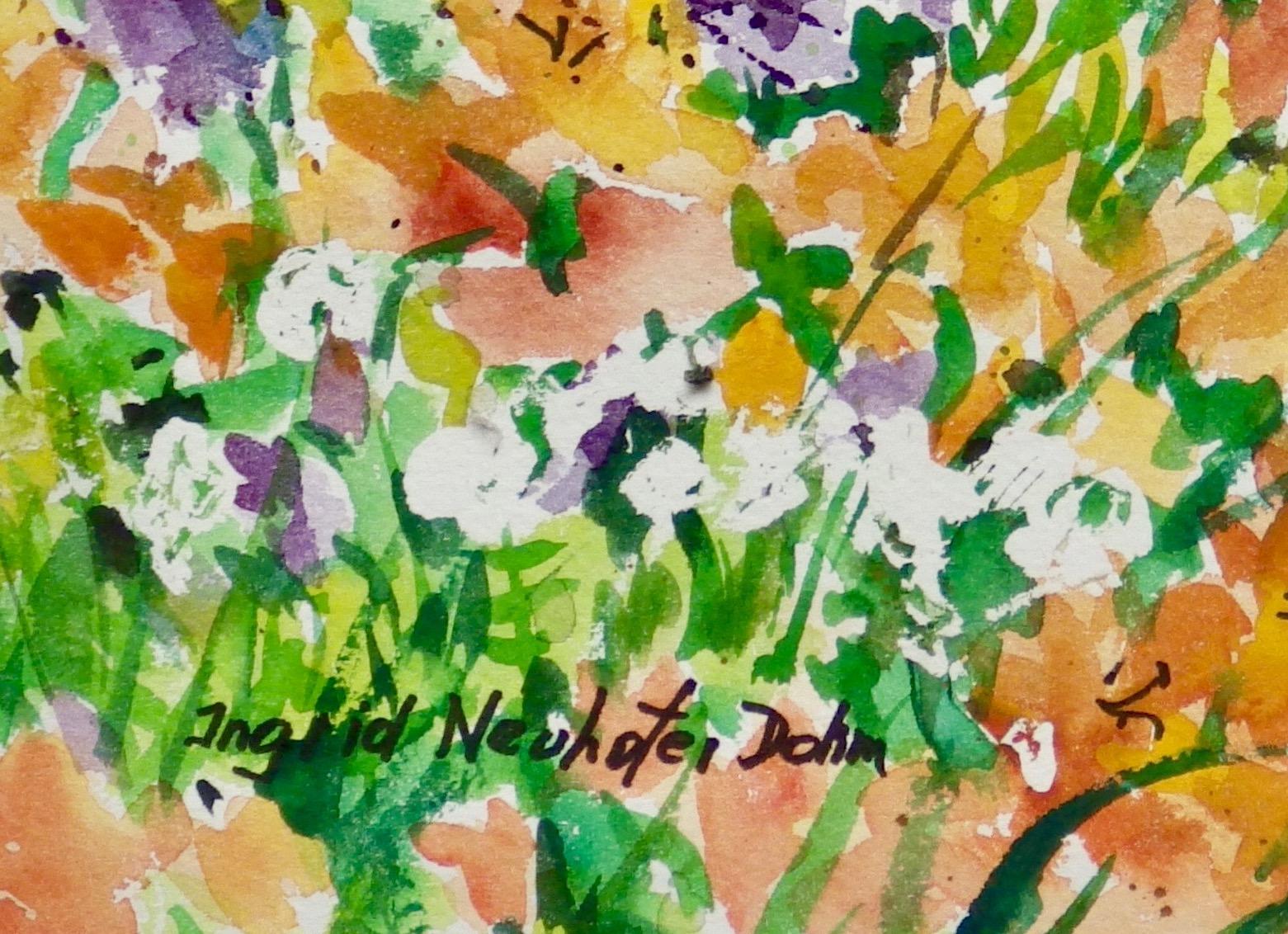 Portique de jardin, peinture originale impressionniste de jardin floral, 2018.
11