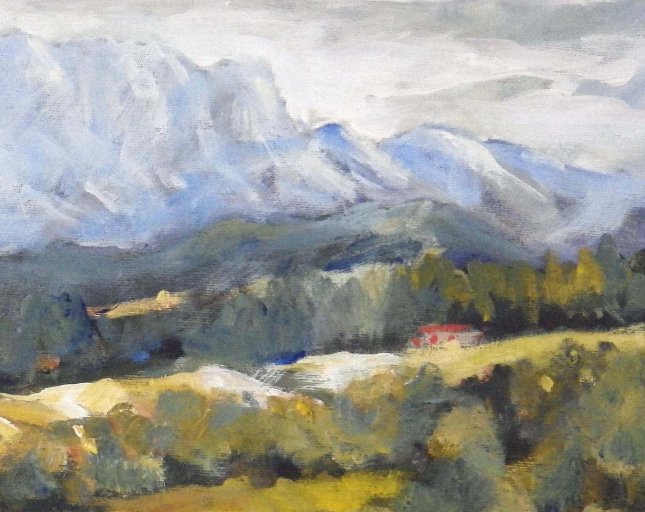Edt Austria, Pintura Impresionista Contemporánea Original de Paisaje sobre Lienzo - Landscape Painting Marrón de Ingrid Dohm