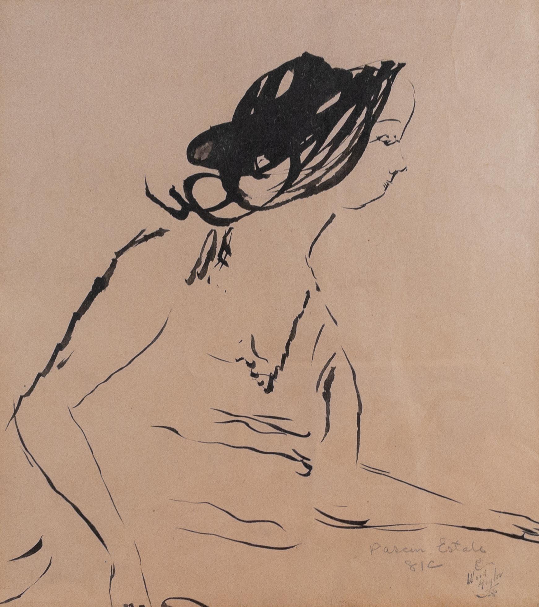 Jules Pascin Figurative Art - Seated Woman