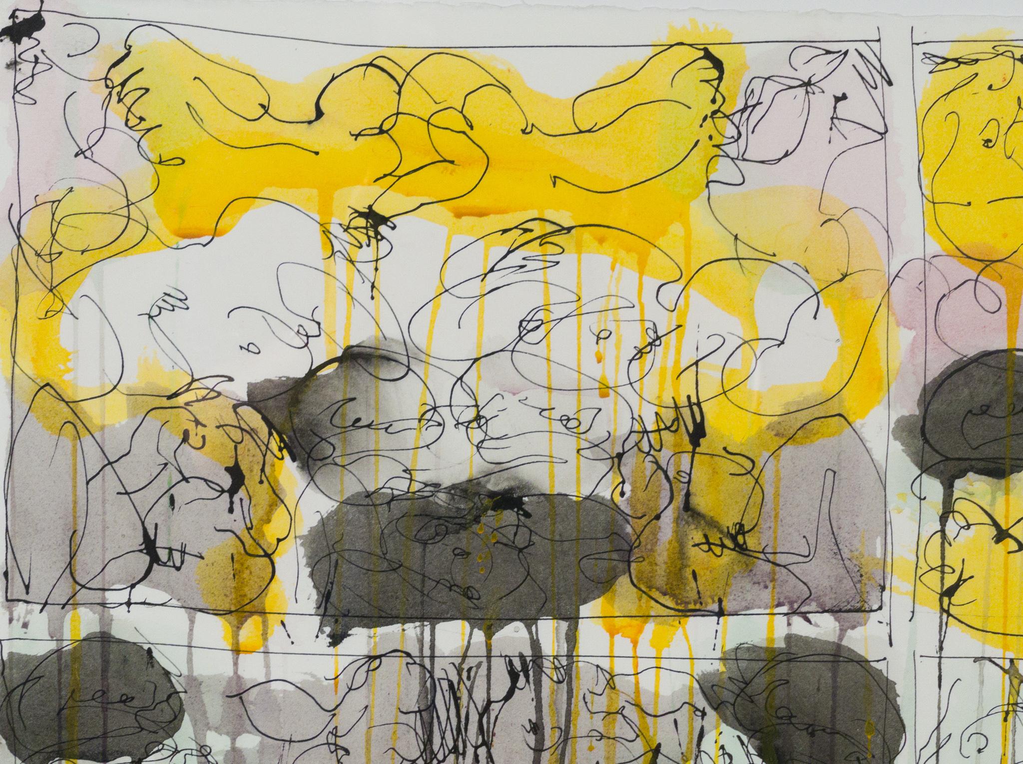 Abstracto con amarillo - Abstract Drawing Amarillo de Norman Bluhm