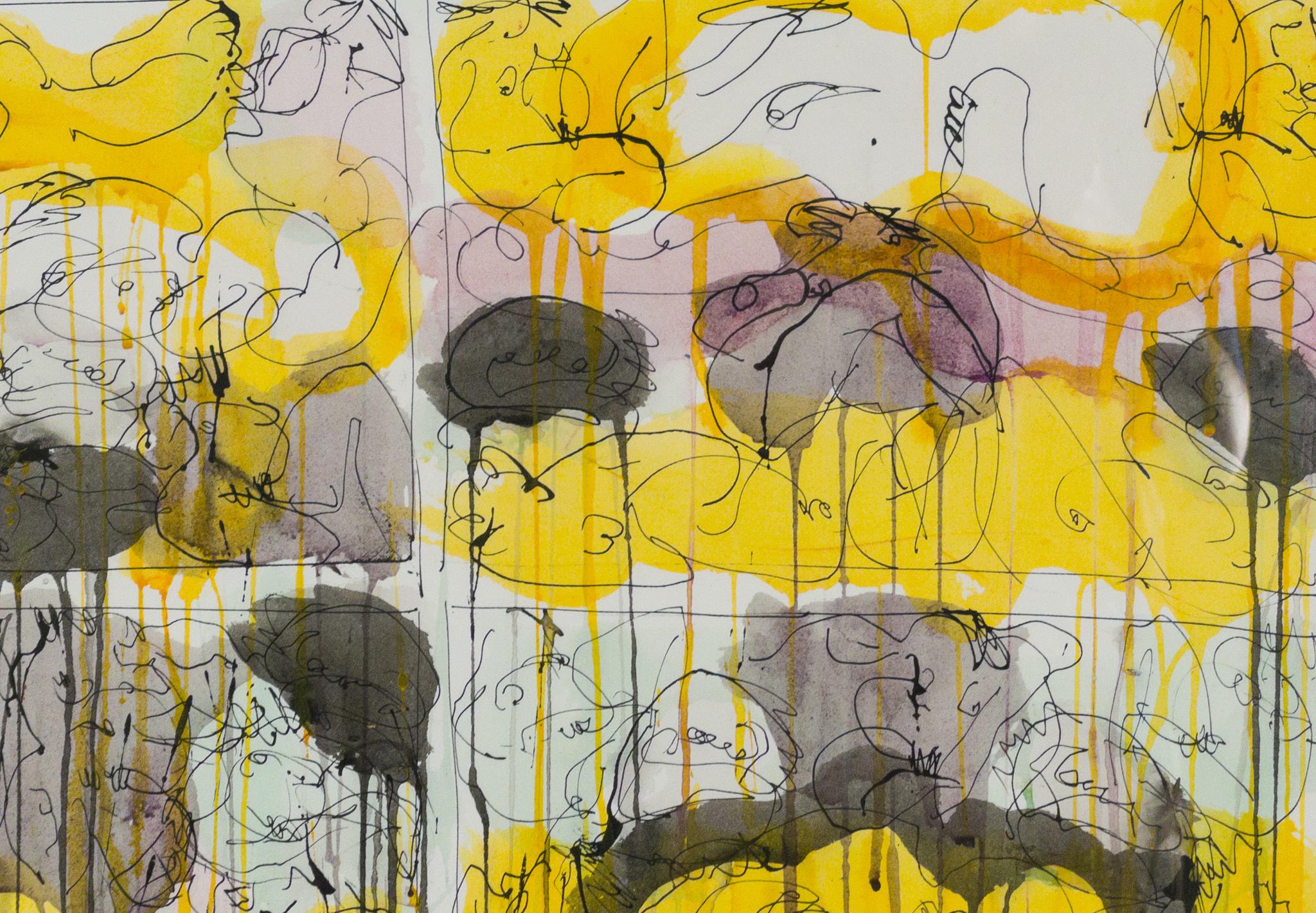 Ubicación: Sala de exposiciones 211
Abstracto con amarillo, 1987, de Norman Bluhm (1921-1999)
Acuarela sobre papel
22 ¼ x 30 pulgadas sin enmarcar (56,515 x 76,2 cm)
23 ¾ x 31 ½ pulgadas enmarcada (60,325 x 80,01 cm)
Firmado y fechado en la parte
