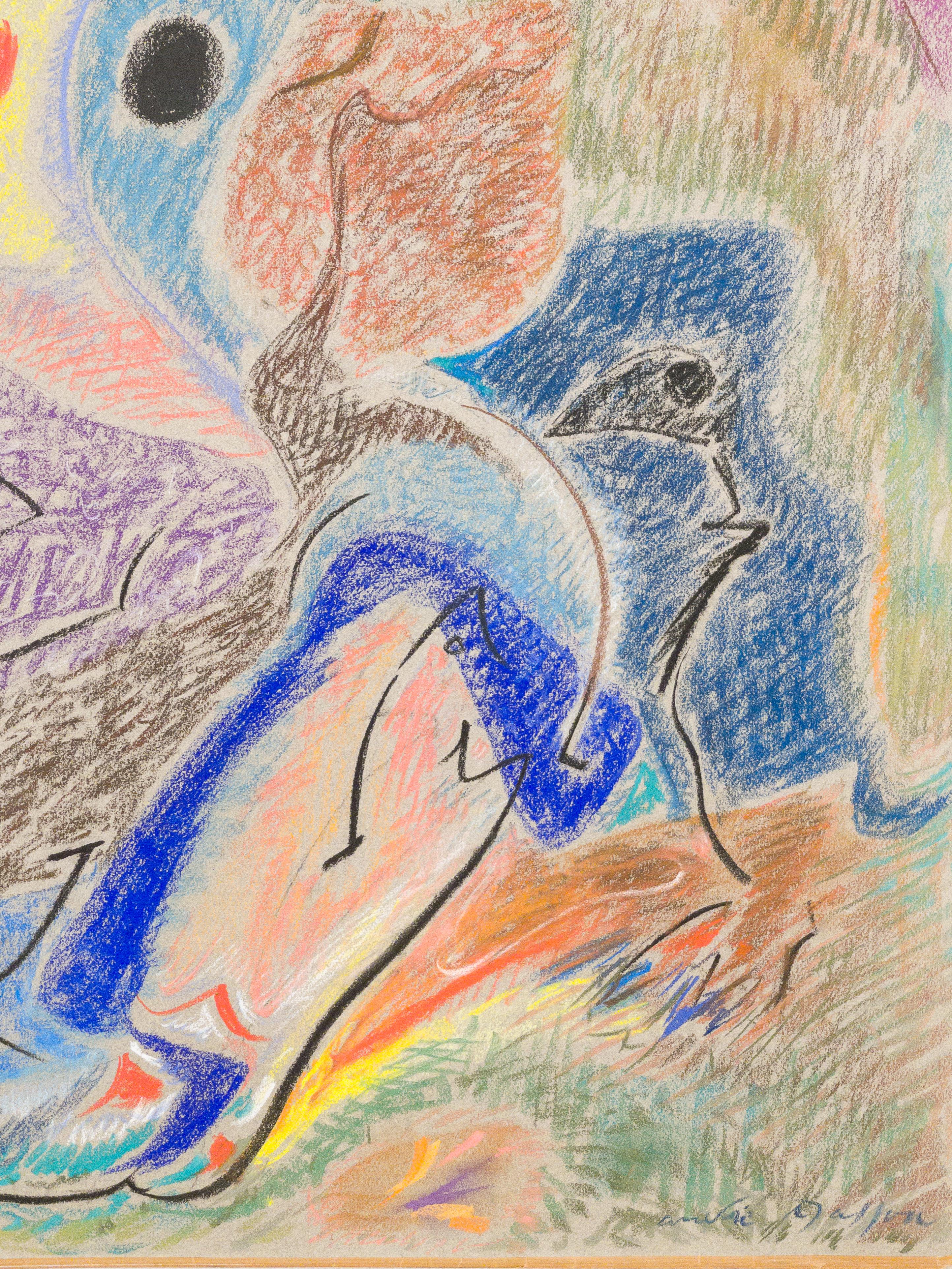 La Velleda, hacia 1947, por André Masson (1896-1987)
Pastel sobre papel
35 ½ pulg. x 28 ¾ pulg. sin enmarcar (90,17 x 73,03 cm)
127,64 x 108,59 cm (50 ¼ x 42 ¾ pulgadas enmarcado)
Firmado abajo a la derecha

Descripción:
André Masson fue un