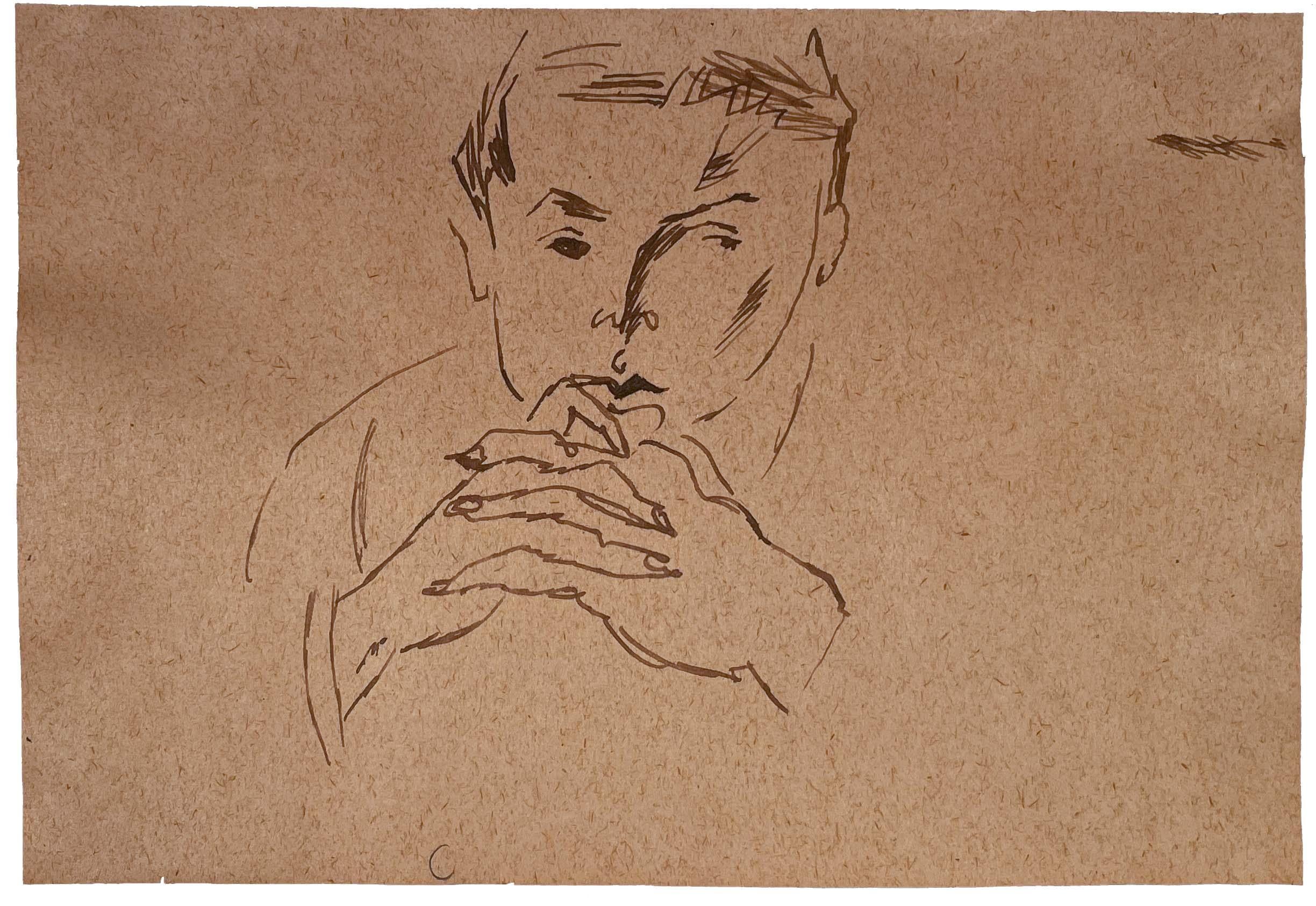 Jules Pascin Portrait - Contemplative Man