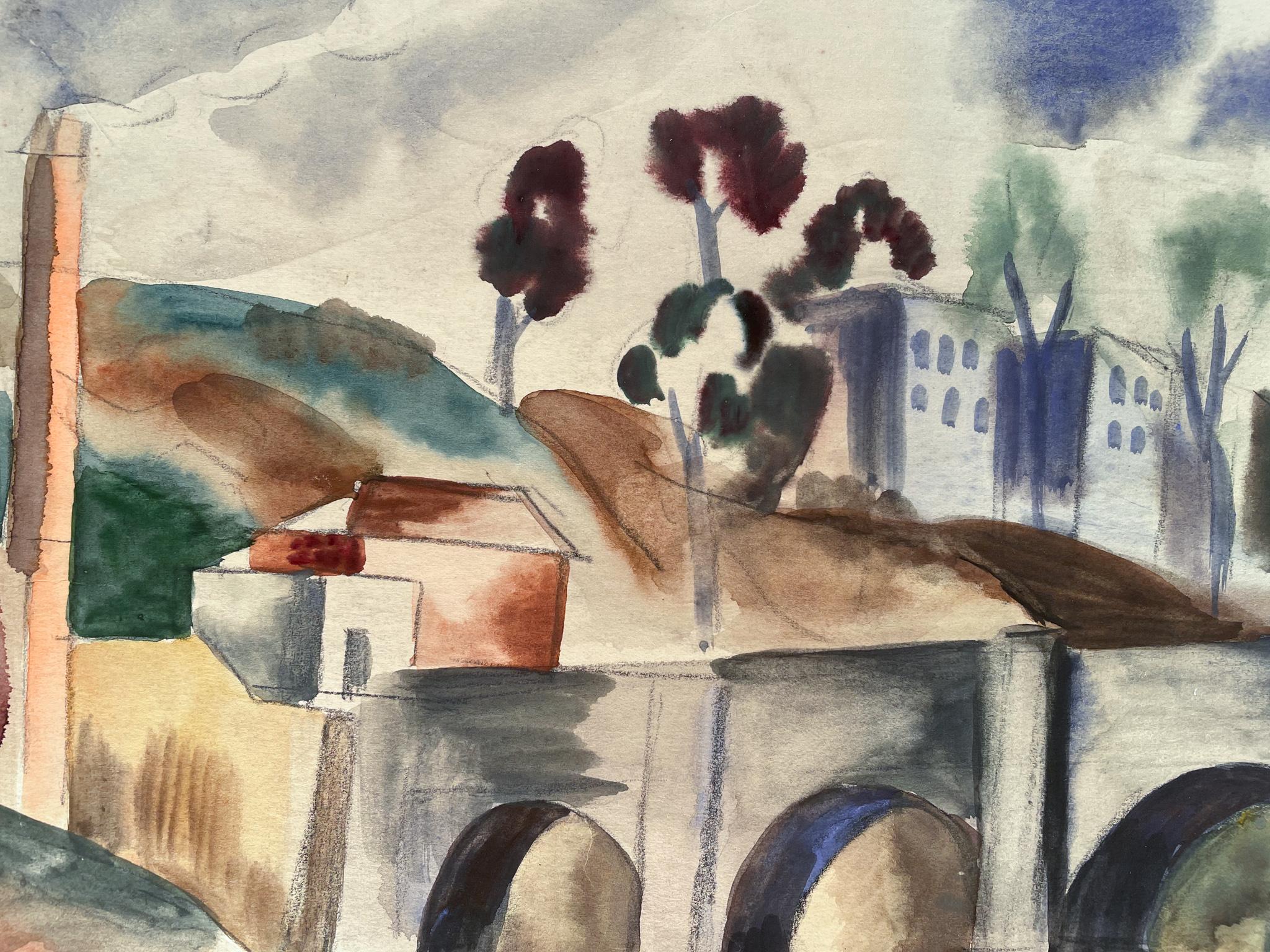 „Cubist City Scene“ verso: „ Ananas-Stillleben“ 1
