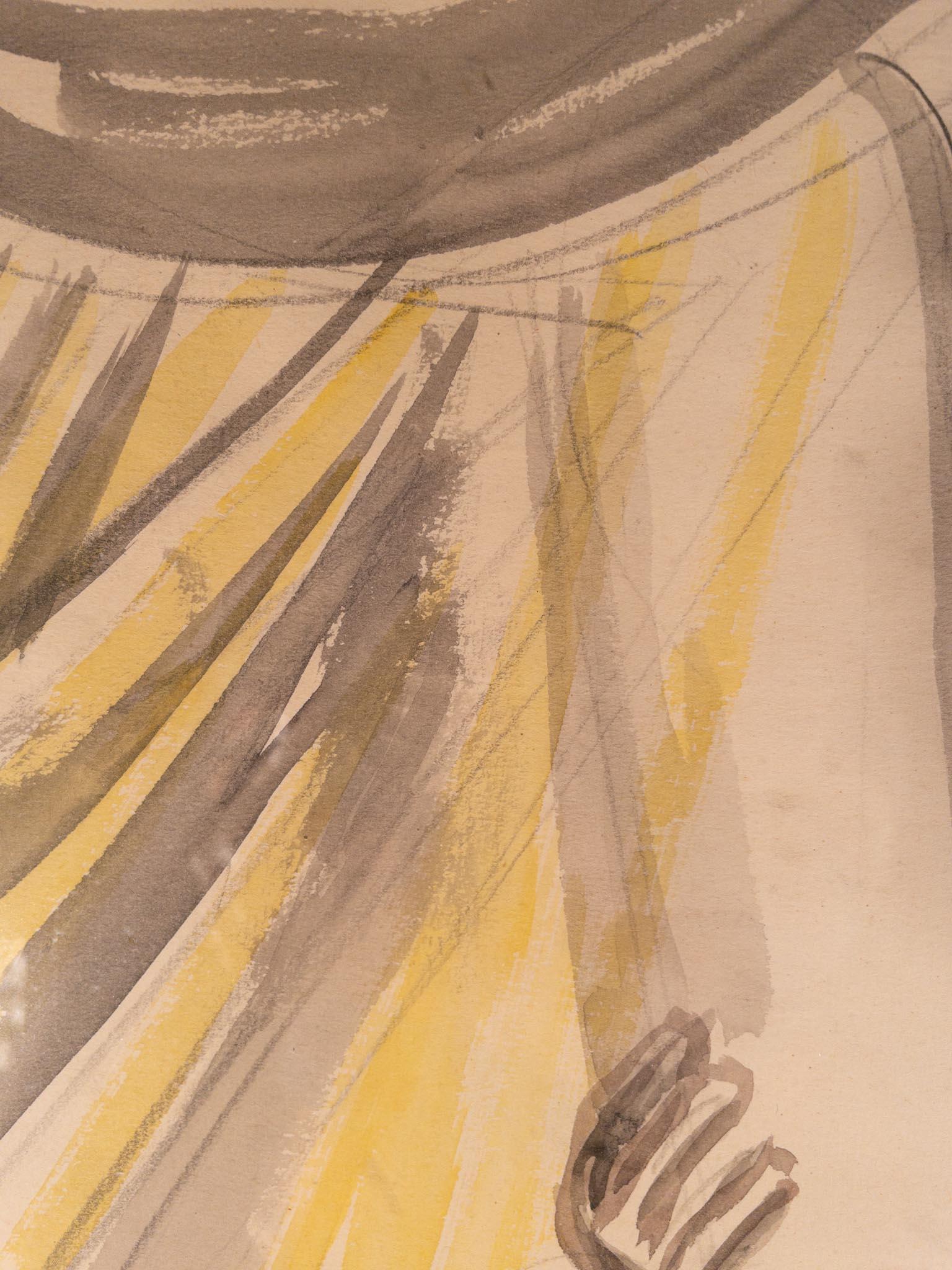 Moïse avec les dix commandements par Sir Jacob Epstein (1880-1959)
Crayon et aquarelle sur papier
22 x 16 ⅝ pouces sans cadre (55,88 x 42,24 cm)
28 ½ x 23 pouces encadré (72,39 x 58,42 cm)
Signé en bas à gauche

Description :
Dans cette aquarelle