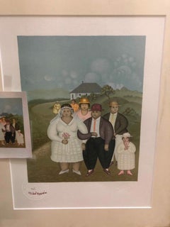 Vintage Le Marriage-Original Haitian Framed Limited & Signed Edition Lithograph