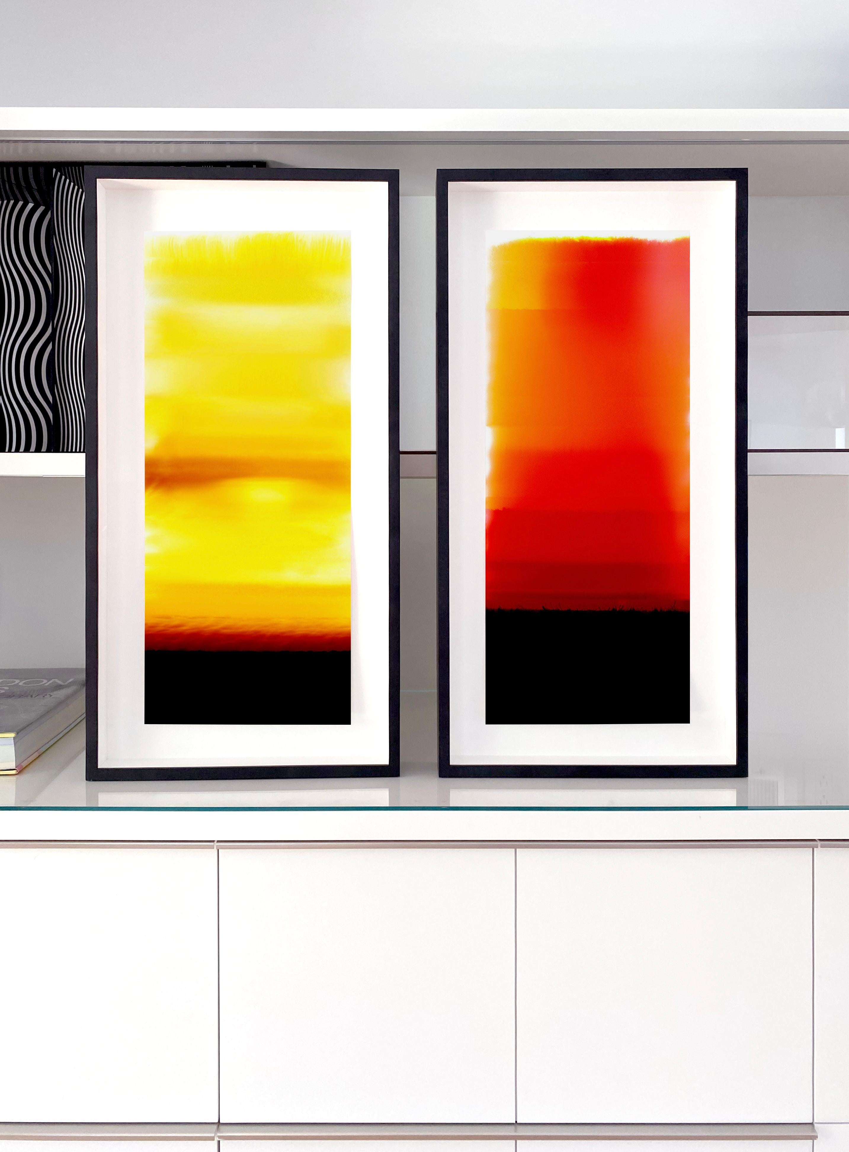 Horizon E,  abstract photography, orange and black - Orange Color Photograph by Silvio Wolf