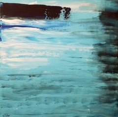 Aguas Oscuras - (Pintura acrílica, agua, Pintura abstracta, paisaje marino, pintura al agua