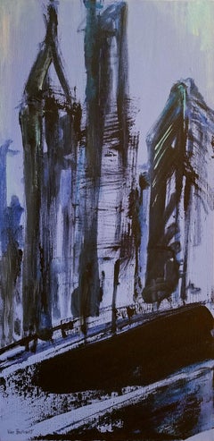 Flat Iron Life – (Acrylic painting, NYC, New York Cityscape, cityscape