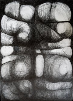 ”WITHIN” – graphite pen drawing on paper. Small expressive piece, unmounted