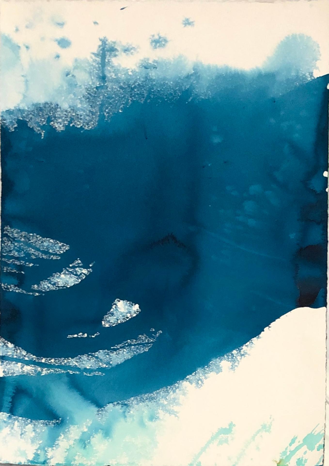 Nancy Pantirer: Underwater Series. Royal Blue Organic Abstract Watercolor