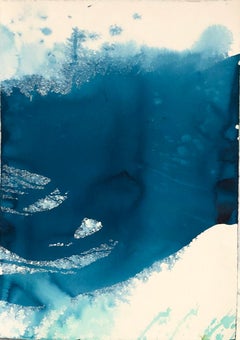 Nancy Pantirer: Underwater Series. Royal Blue Organic Abstract Watercolor
