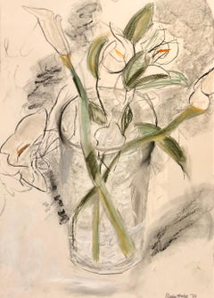 The Armory Show Flowers. Colored charcoal, acrylic on Italian paper florals
