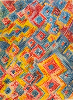 Mehrfarbige abstrakte geometrische Zeichnung auf Papier