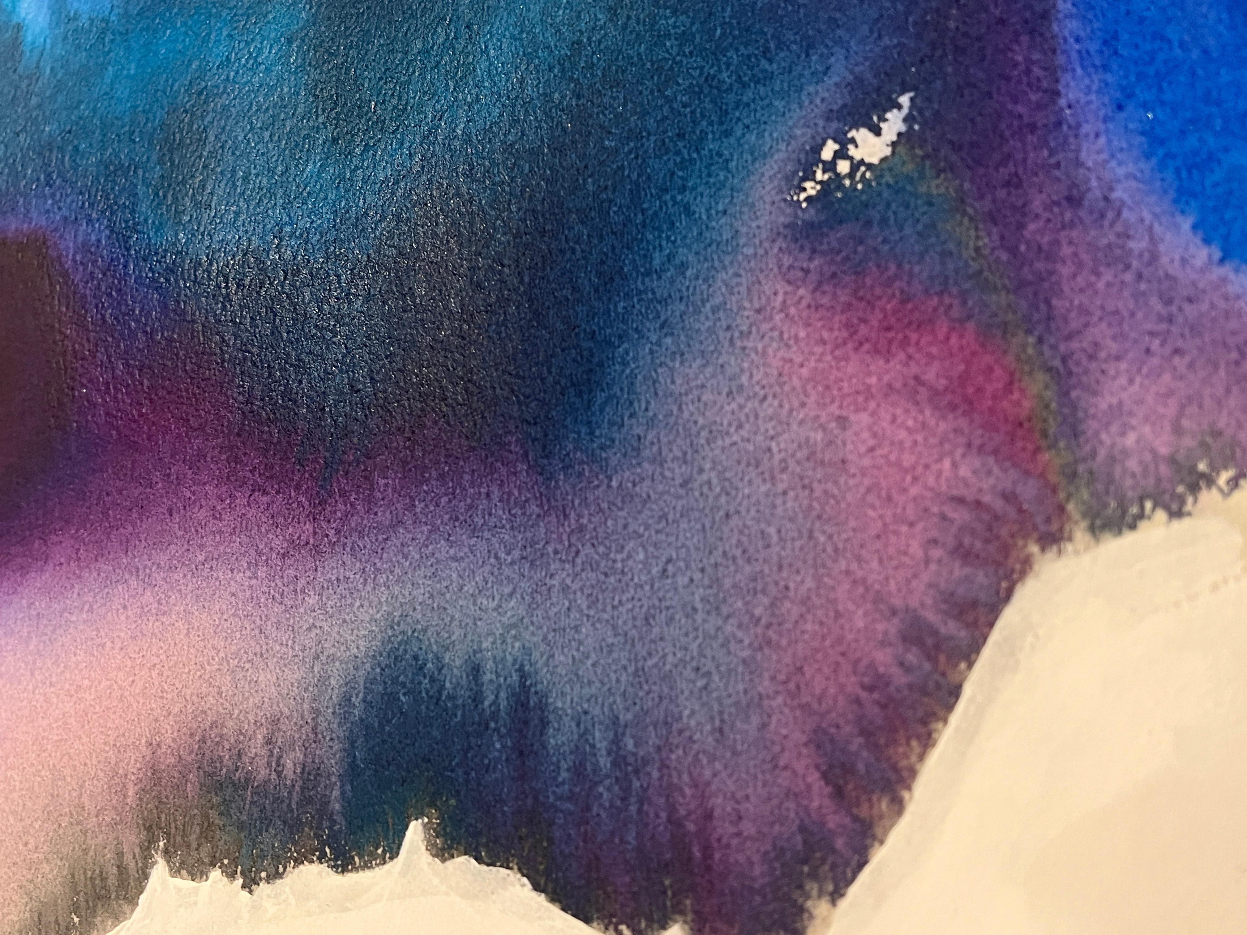 Nancy Pantirer: Underwater Series. Purple, Blue, and Green Organic Watercolor For Sale 3