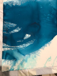 Nancy Pantirer: Underwater Series. Royal Blue Organic Abstract Watercolor