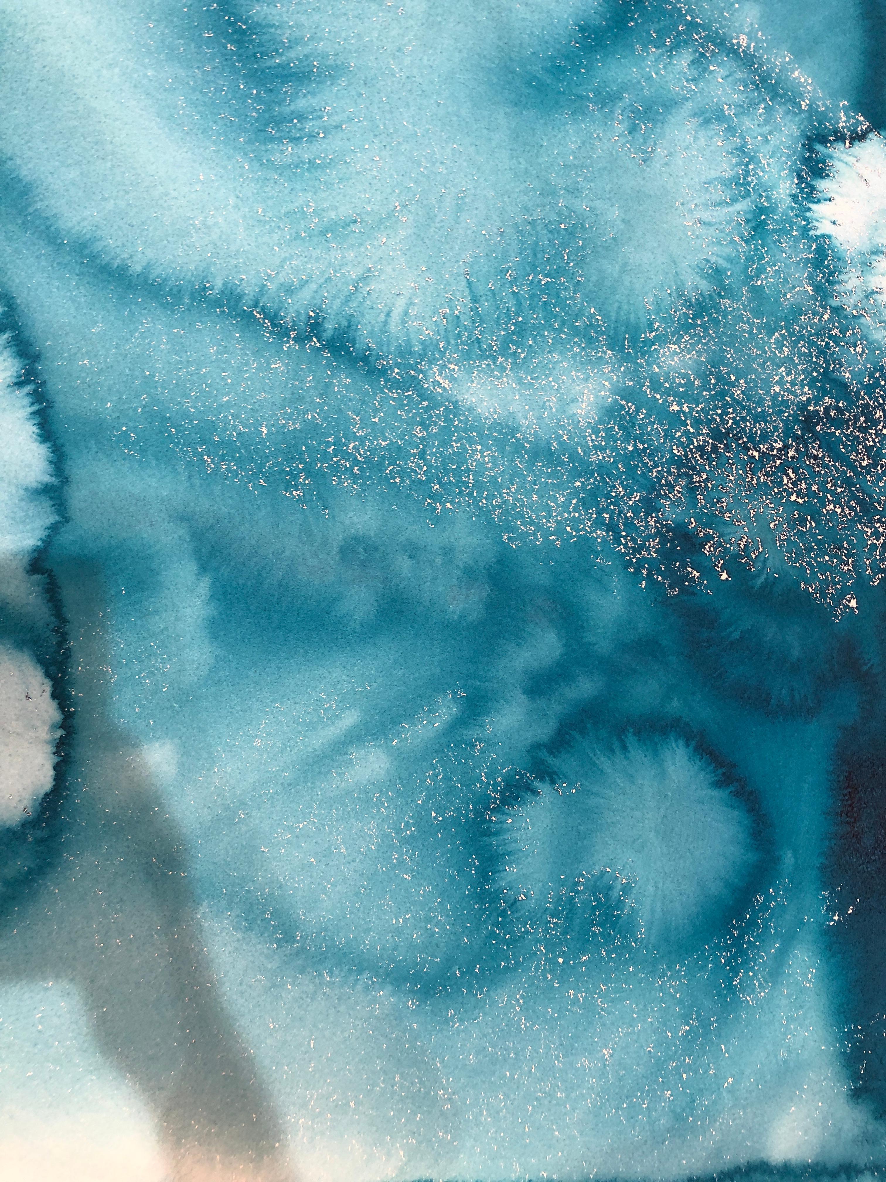 Nancy Pantirer: Underwater Series. Deep Blue Pools of Watercolor Wonder For Sale 1