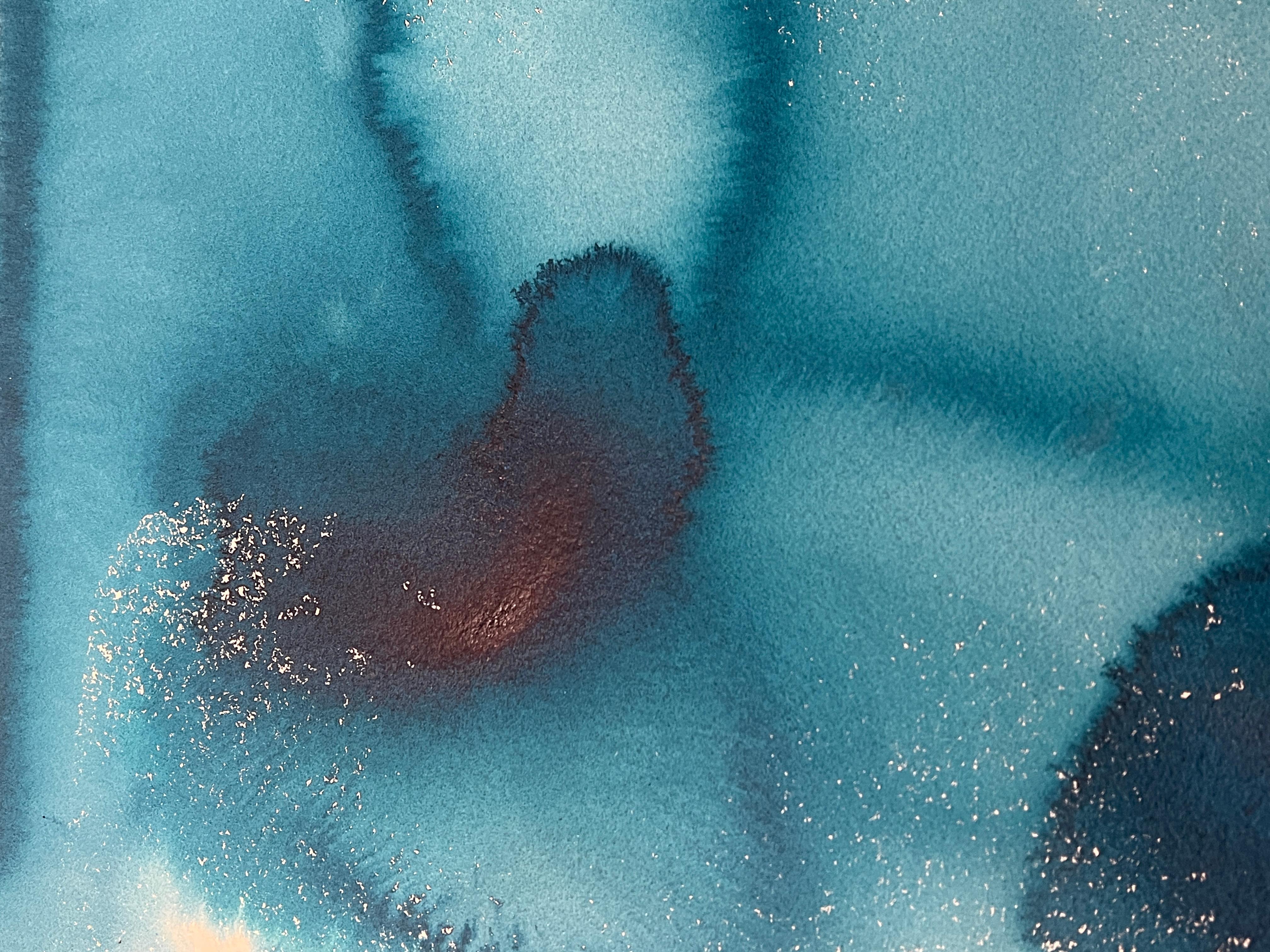 Nancy Pantirer: Underwater Series. Deep Blue Pools of Watercolor Wonder For Sale 4
