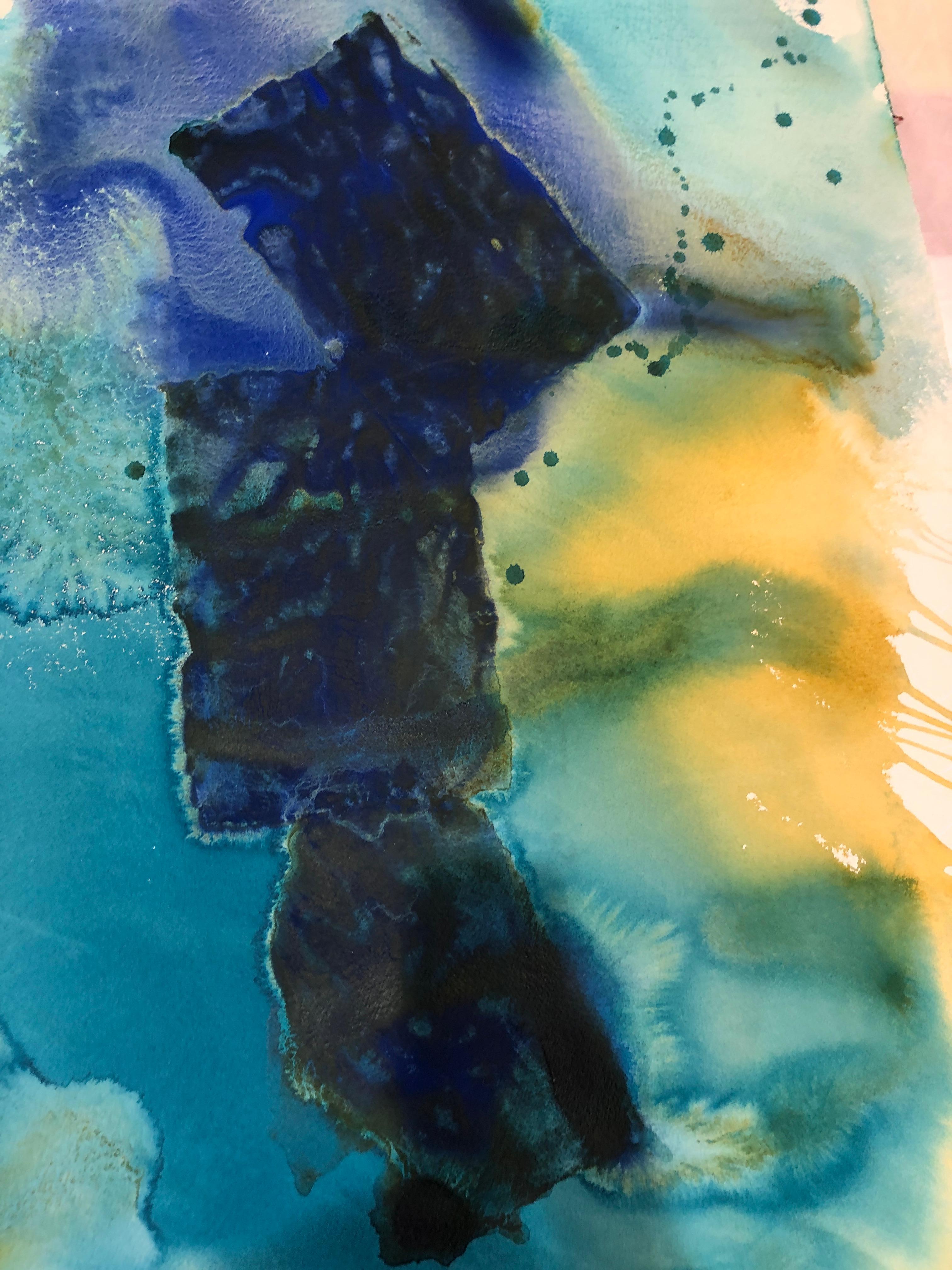 Nancy Pantirer: Underwater Series. Deep ethereal blue, Modern abstract art For Sale 1