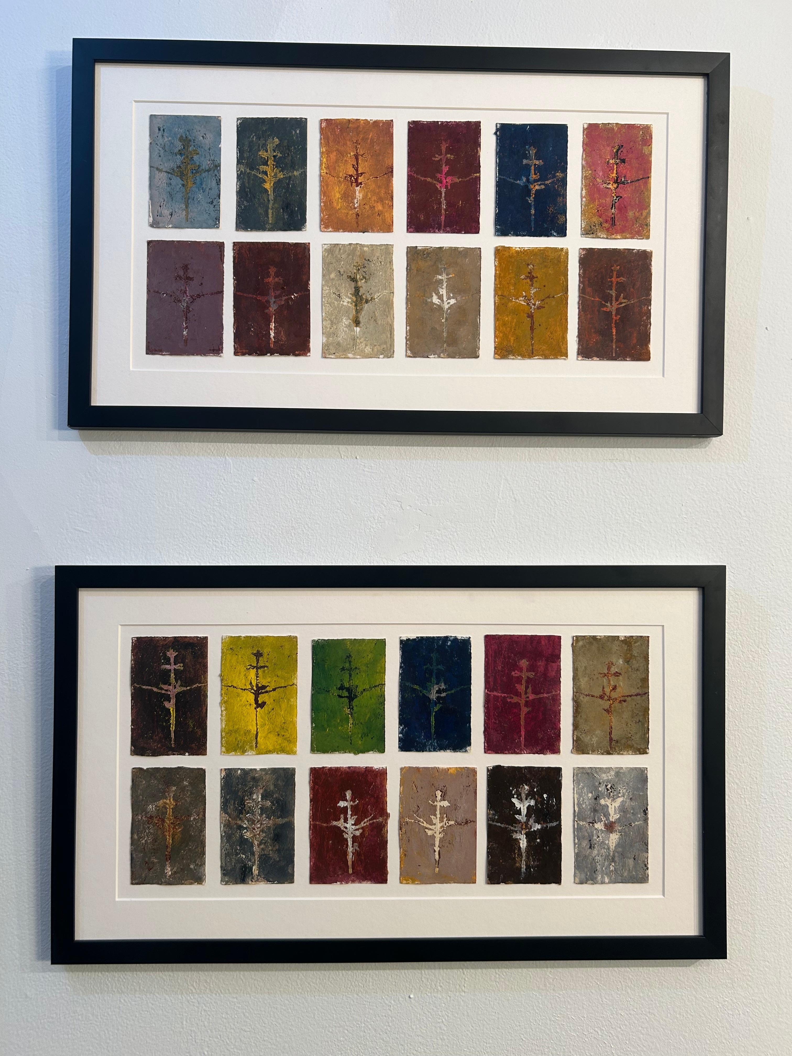 Impressions monogravées multicolores sur papier encadrées - Impressionnisme abstrait Art par Vincent Donato