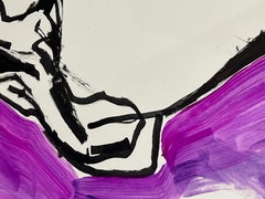 Nude drawing of a woman, contemporary work on paper , ink and acrylic on paper