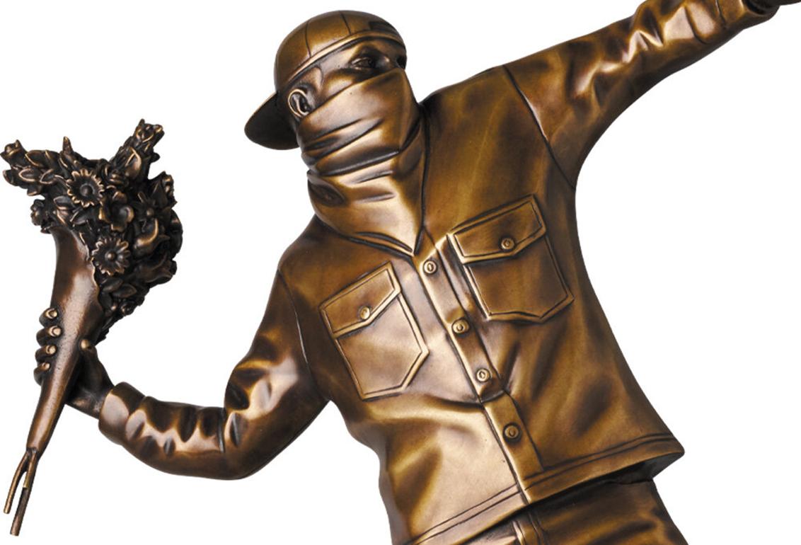 FLOWER BOMBER BRONZE STATUE 2 - Sculpture by Banksy