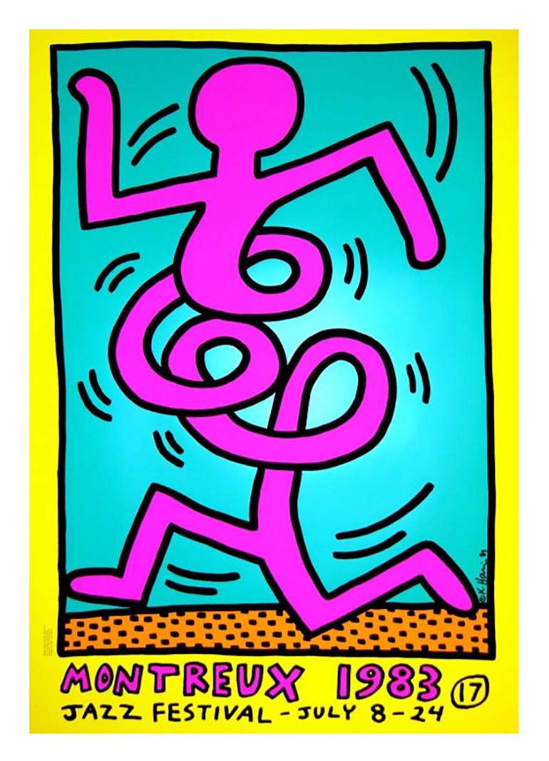 MONTREUX JAZZ FESTIVAL 1983 PINK - Art by Keith Haring
