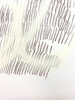 "Snow Blanket", contemporary abstract winter landscape, spray & crayon on paper