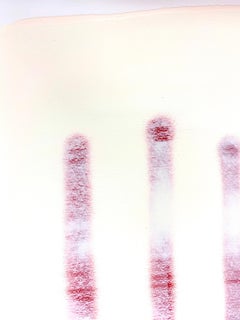 "Snow Fence", contemporary abstract winter landscape, acrylic & spray on paper