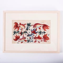 Chinese Pith Painting of Fish