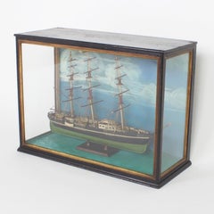 Vintage Handmade Boat Model Diorama