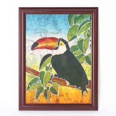 Retro Batik Artwork of a Toucan