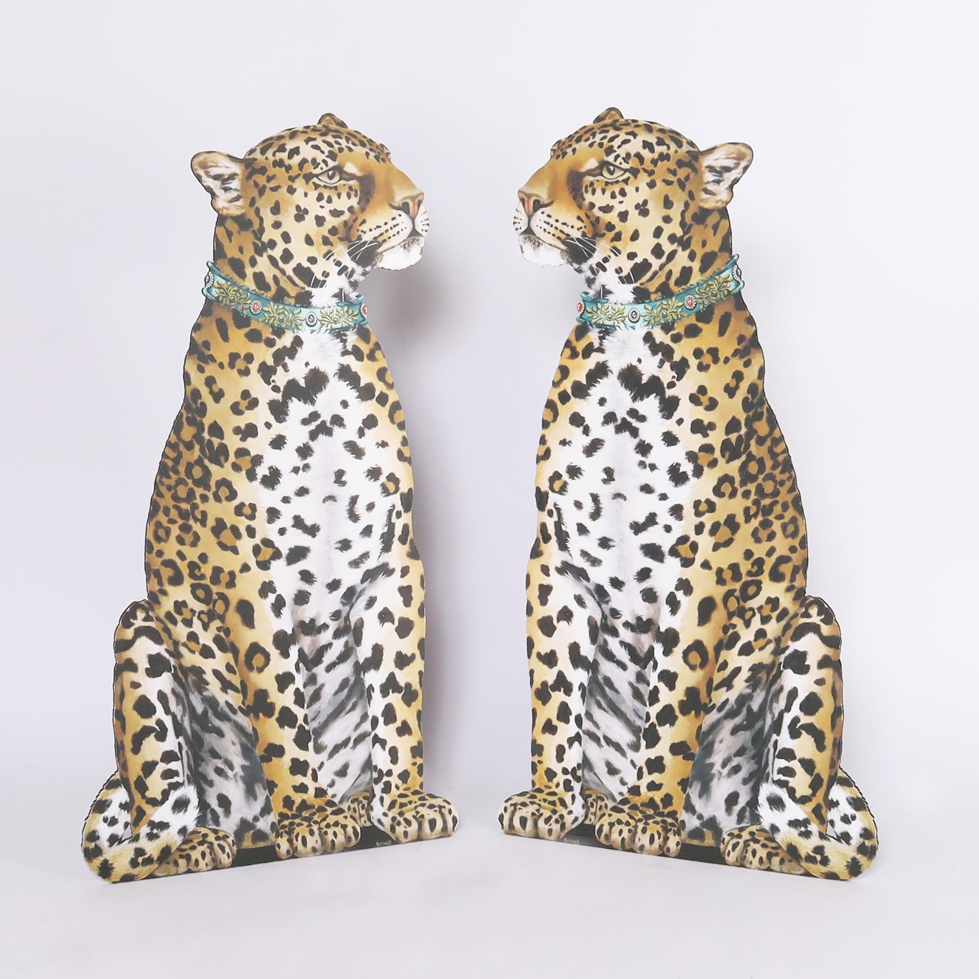 Pareja de siluetas de madera de leopardo de Katherine Barnell - Art de Unknown