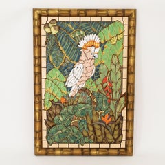 Wandbehangene Dschungel-Mosaikfliesen-Tafel mit Kockatoo- oder Vogel