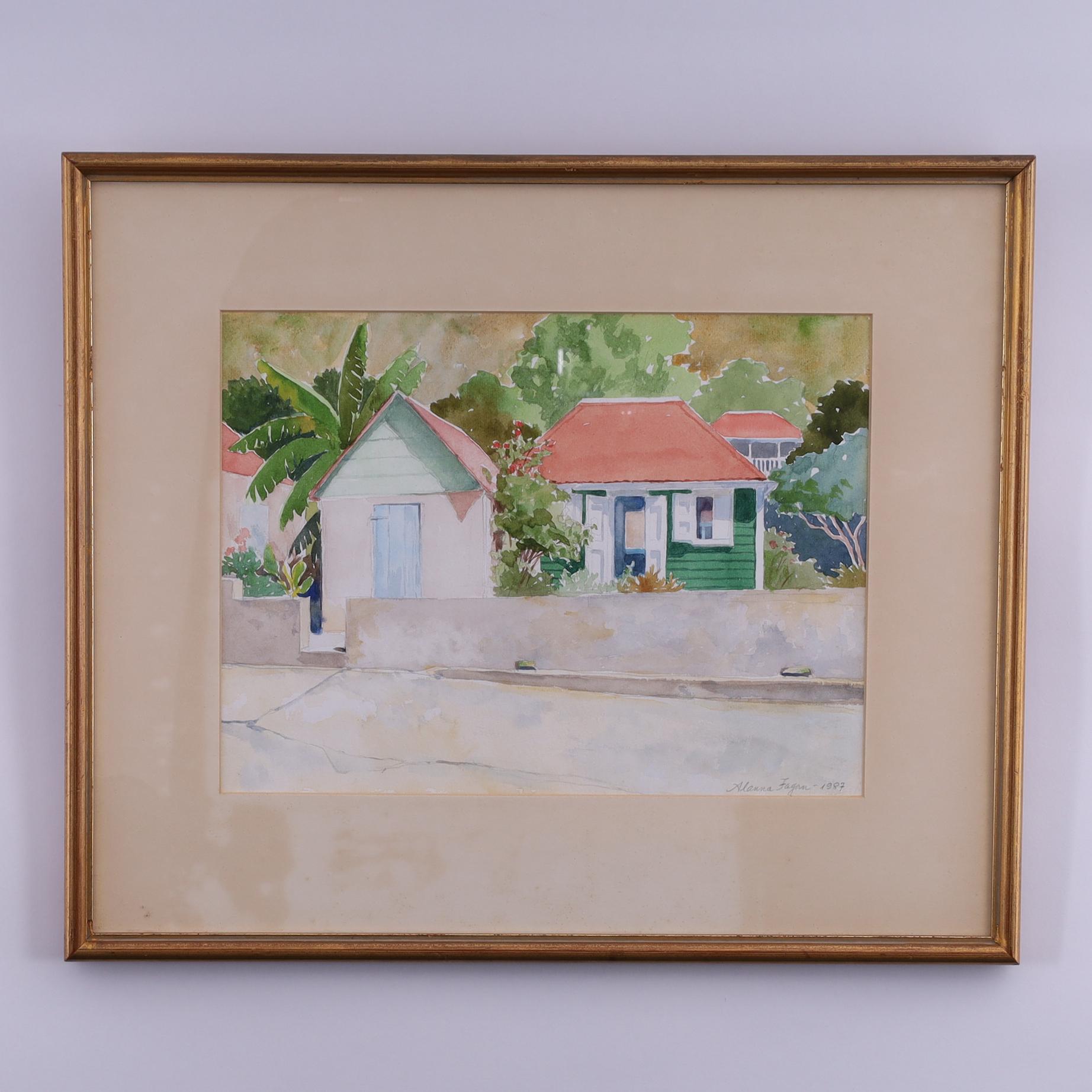 Tropical Watercolor Painting on Paper by Alanna Fagan – Art von Unknown