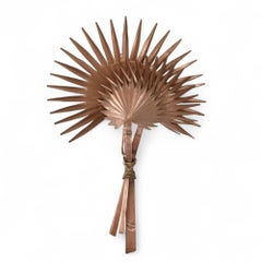 Lampada da parete in rame vintage con foglie di palma