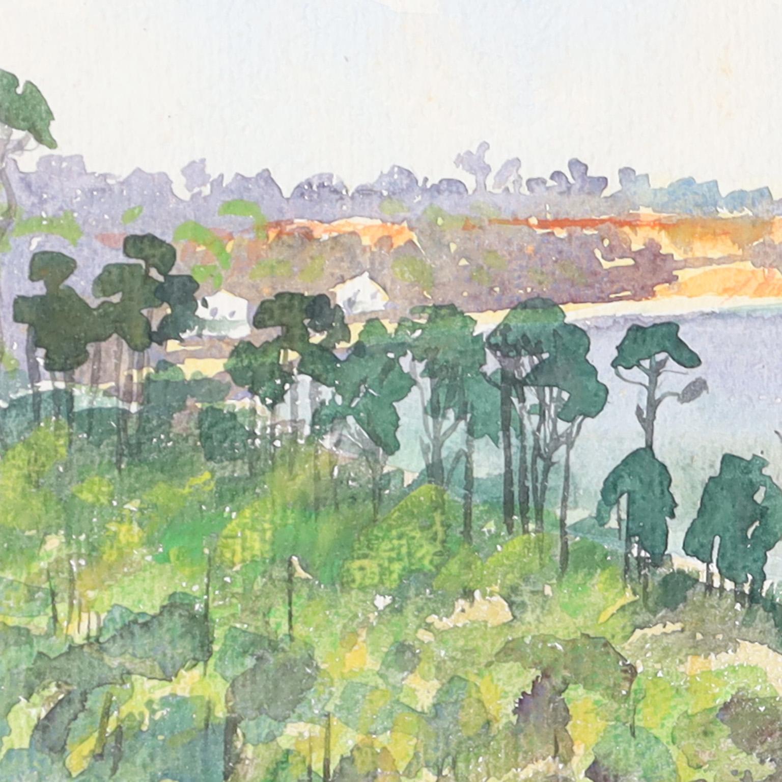 Group of Three Escambia Bay Florida Watercolors by Joy Postle For Sale 1